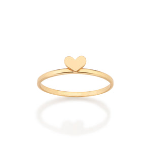GOLD MINI HEART SKINNY RING