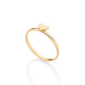 GOLD MINI HEART SKINNY RING