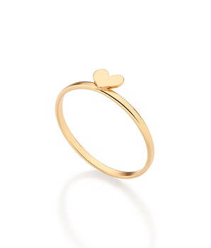 GOLD MINI HEART SKINNY RING