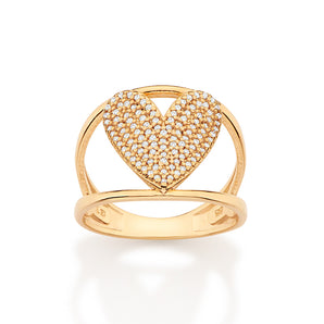 GOLD IMPERIAL HEART MAXI RING