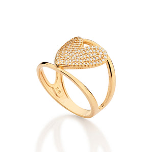 GOLD IMPERIAL HEART MAXI RING