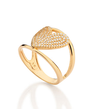 GOLD IMPERIAL HEART MAXI RING