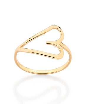 GOLD HOLLOW ORIGIN HEART SKINNY RING