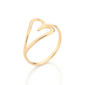 GOLD HOLLOW ORIGIN HEART SKINNY RING