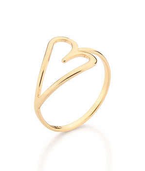 GOLD HOLLOW ORIGIN HEART SKINNY RING