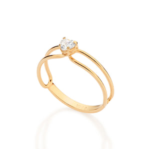 GOLD DOUBLE HEART OF DESTINY RING