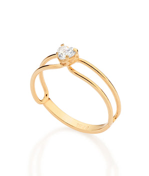 GOLD DOUBLE HEART OF DESTINY RING