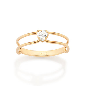GOLD DOUBLE HEART OF DESTINY RING