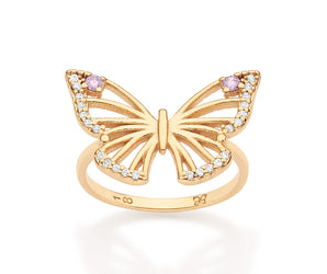 GOLD BUTTERFLY OF LIGHT SKINNY RING