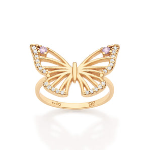 GOLD BUTTERFLY OF LIGHT SKINNY RING