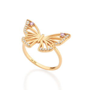 GOLD BUTTERFLY OF LIGHT SKINNY RING