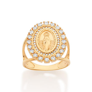 GOLD OUR LADY OF GRACE MAXI RING