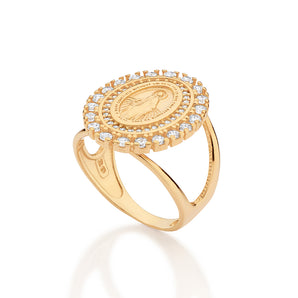 GOLD OUR LADY OF GRACE MAXI RING