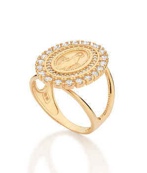 GOLD OUR LADY OF GRACE MAXI RING