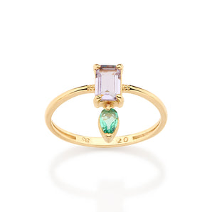 GOLD GEOMETRY OF TIME SKINNY RING
