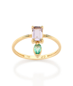 GOLD GEOMETRY OF TIME SKINNY RING