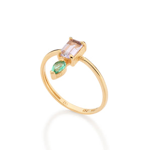 GOLD GEOMETRY OF TIME SKINNY RING