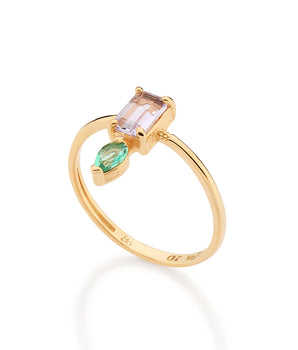 GOLD GEOMETRY OF TIME SKINNY RING