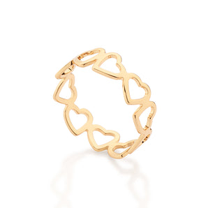 GOLD HEARTS OF MEMORY RING
