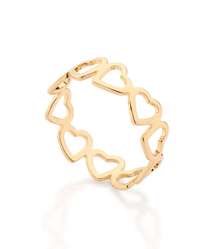 GOLD HEARTS OF MEMORY RING