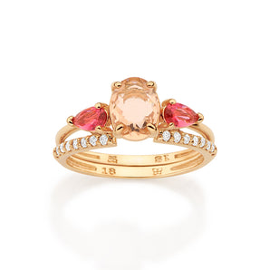 GOLD PINK LOVE RING