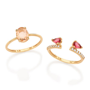 GOLD PINK LOVE RING