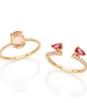 GOLD PINK LOVE RING