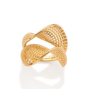 GOLD FOREVER EMBRACE TWISTED MAXI RING