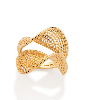 GOLD FOREVER EMBRACE TWISTED MAXI RING
