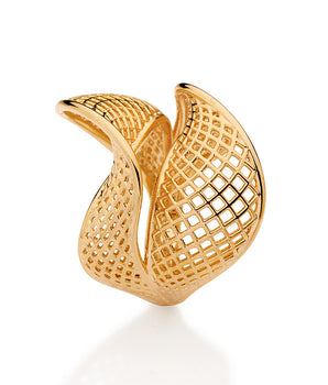 GOLD FOREVER EMBRACE TWISTED MAXI RING