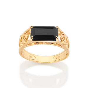 GOLD MEN'S ALPHA AND OMEGA RING