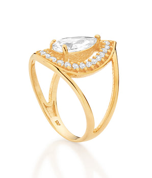 GOLD AZURE RAINDROP MAXI RING