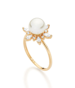 GOLD AZURE GARDEN BLOOM SKINNY RING