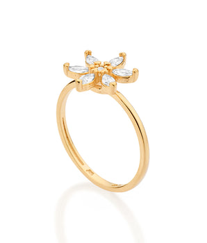 18K GOLD PLATED BOTANICAL SKINNY RING