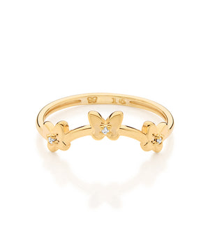 18K GOLD PLATED BUTTERFLY WHISPERS SKINNY RING