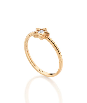 GOLD LUCKY STAR SKINNY RING