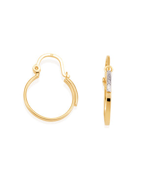 GOLD EARRING WITH RHODIUM