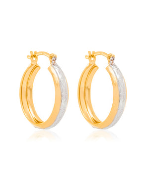 GOLD EARRING WITH RHODIUM