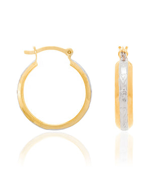 GOLD EARRING WITH RHODIUM