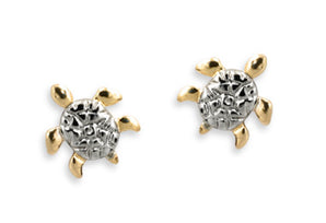 GOLD EARRING WITH RHODIUM