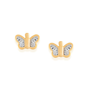 GOLD EARRING WITH RHODIUM