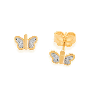 GOLD EARRING WITH RHODIUM