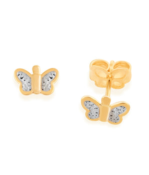 GOLD EARRING WITH RHODIUM