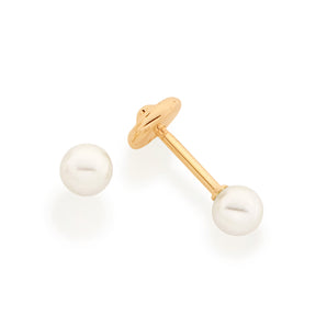GOLD PLATED KID'S EARRING WITH PEARL