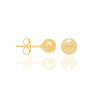 GOLD BALL EARRING  6 MM
