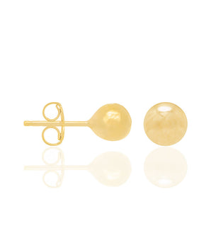 GOLD BALL EARRING  6 MM