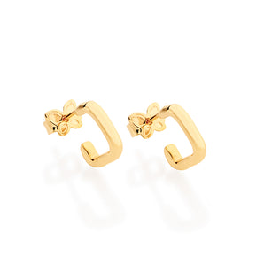 GOLD HALF ROUND EARRING