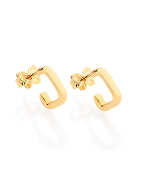 GOLD HALF ROUND EARRING
