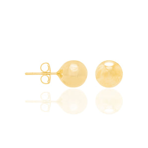 GOLD BALL EARRING   8MM