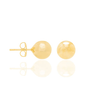GOLD BALL EARRING   8MM